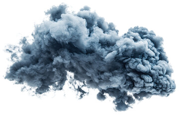 A dense, billowing cloud of blue smoke, swirling with a dynamic texture and depth, creating an evocative visual effect.