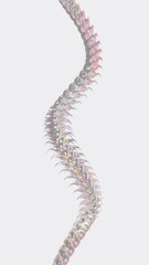 Abstract 3D vertical trendy pastel iridescent illuminated swirl snake shape dragon skin reptile scales metallic chrome gradient social media phone screen format rendered wallpaper poster background