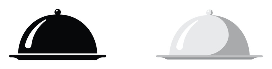 cafe food serving tray icon set