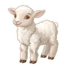 Baby lamb standing on wobbly legs, isolated on a transparent background. Isolated on transparent background cutout