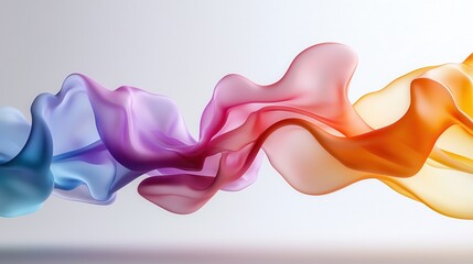Obraz premium A colorful abstract wave flowing smoothly across white.