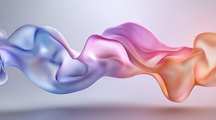 Obraz premium A colorful abstract wave flowing smoothly across white.