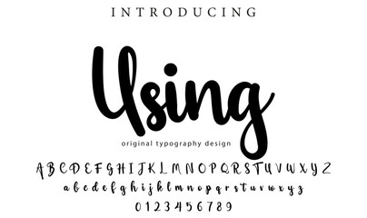 Using Font Stylish brush painted an uppercase vector letters, alphabet, typeface