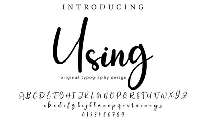 Using Font Stylish brush painted an uppercase vector letters, alphabet, typeface