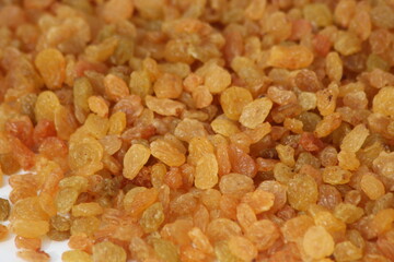 Close Up of Yellow Raisins
