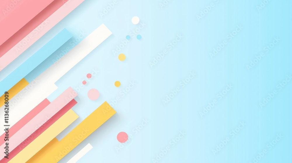 Poster a colorful abstract design featuring geometric shapes and a gradient background.