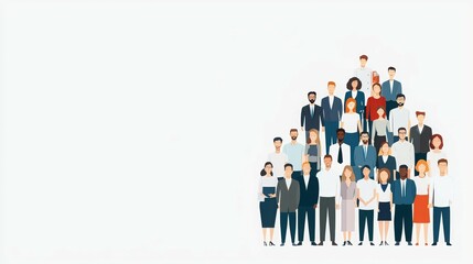 Fototapeta premium A diverse group of people standing together in a pyramid formation.