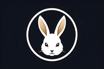Fototapeta premium abstract black icon of an Easter bunny