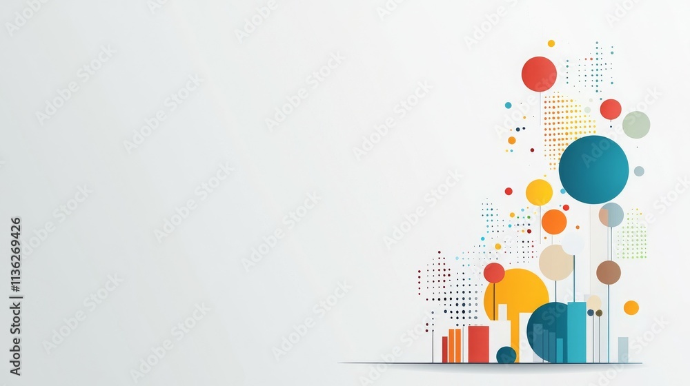 Aufkleber abstract graphic design with colorful shapes and patterns, ideal for backgrounds or presentations.