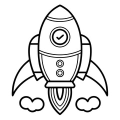 Coloring page with rocket