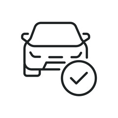 Car thin line icons. Editable stroke and Perfect pixel on transparent background