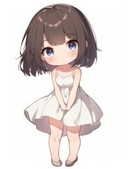 アニメ調の美少女の切り抜き用素材