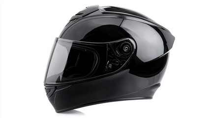 Obraz premium A motorcycle helmet with a sleek design, isolated on white