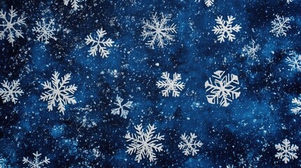 Contemporary Blue Snowflake Backdrop for Christmas DÃ©cor: A Stylish Winter Design