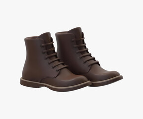 Dark Boots 3D Illustration