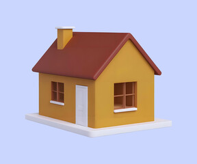 House Clipart 3D Illustration.