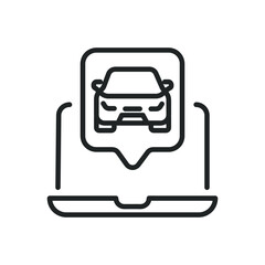 Car marketing thin line icons. Editable stroke and Perfect pixel on transparent background