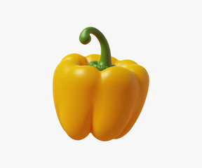 Yellow Pepper 3D Illustration