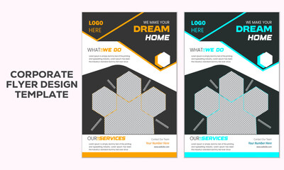 Creative modern minimal and business flyer template colorful gradient geometric circle design
