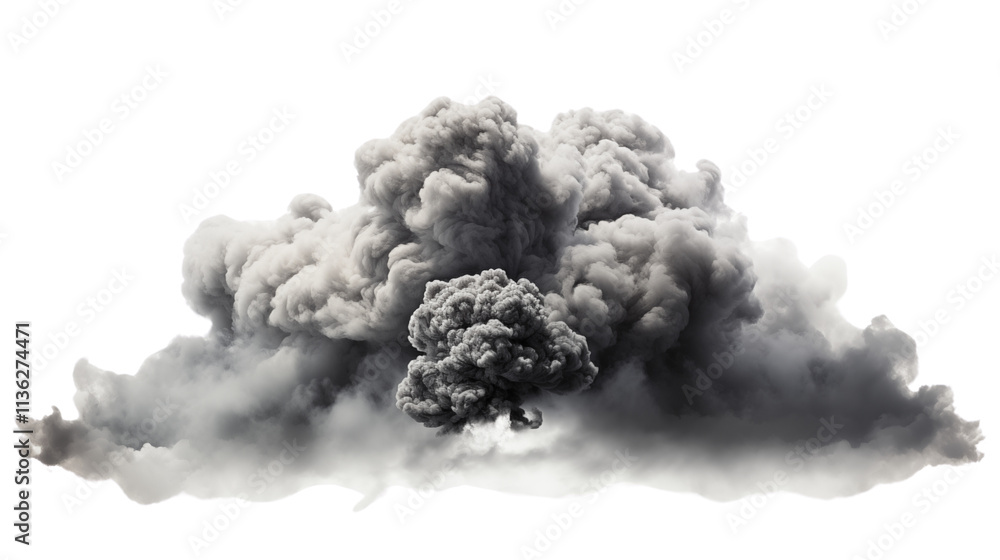 Poster abstract dark grey cloud design, adding depth and mood to any creative composition, isolated on tran