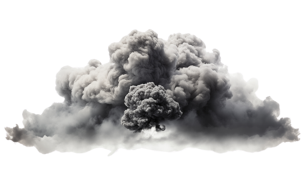 Abstract dark grey cloud design, adding depth and mood to any creative composition, isolated on transparent background.