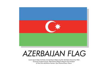 Obraz premium Vector Azerbaijan flag banner Azerbaijan flag with white background Vector illustration design Azerbaijan independence day banner design 
