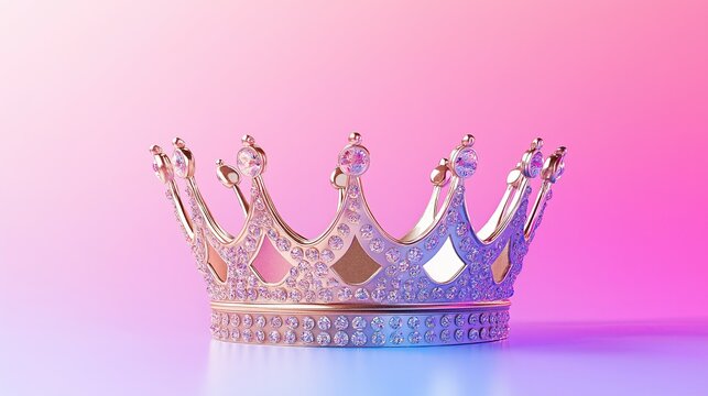 Queen's crown displayed on neutral backdrop.