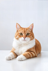 Obraz premium cat on white background