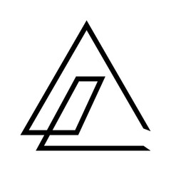 Minimalist Triangle Light Icon Design Illustration