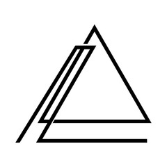 Minimalist Triangle Light Icon Design Illustration