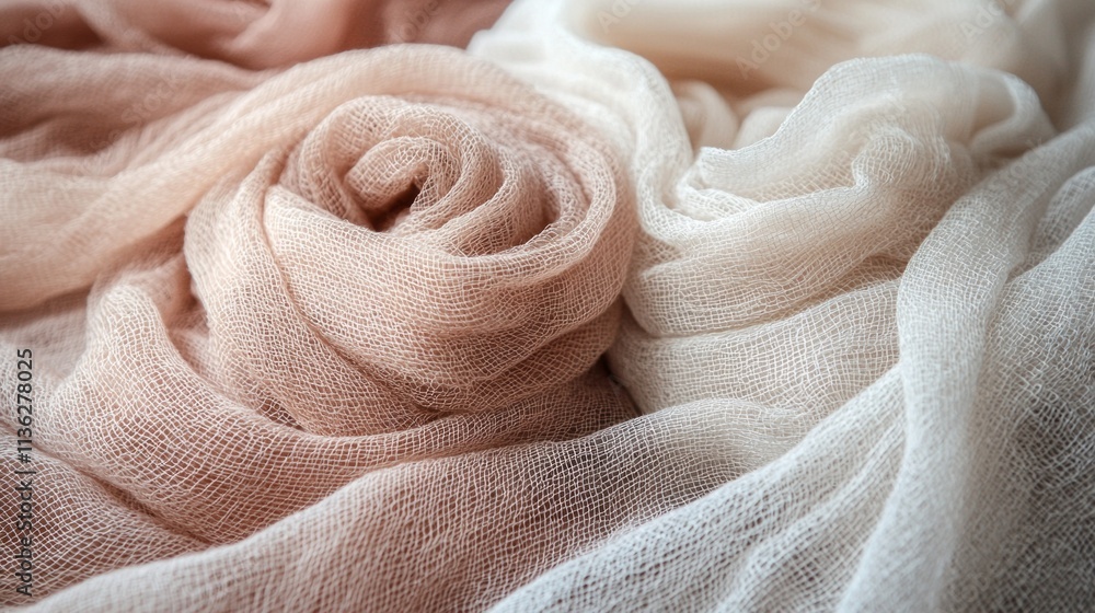 Poster a white and tan fabric with a pattern of a rose. the color of the year mocha mousse