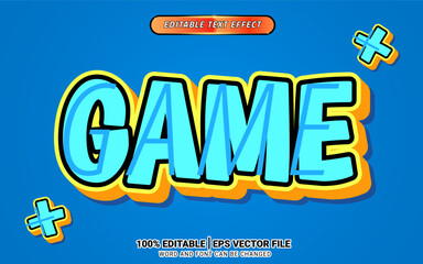 Cartoon game 3d kids text effect