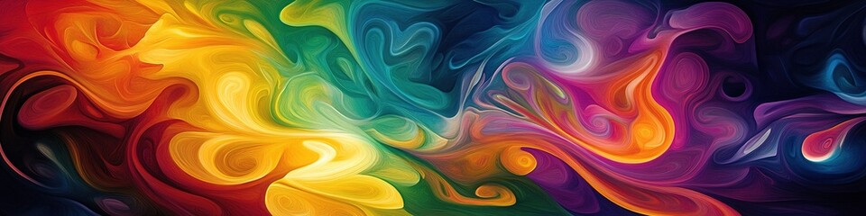 Colorful abstract swirls in gradient flow