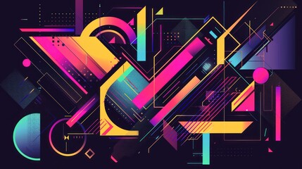 Obraz premium Abstract Geometric Design with Vibrant Colors