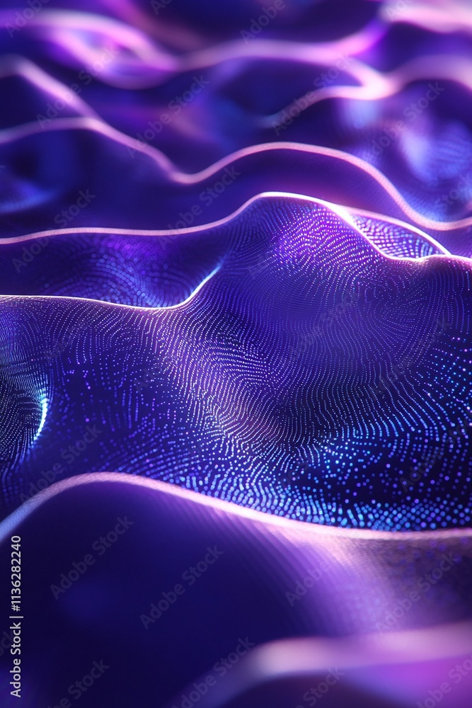 Aufkleber dynamic digital wind visualization carrying glowing neon particles through complex atmospheric patte
