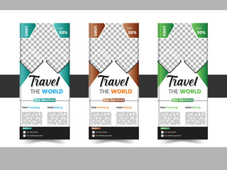 ravelling roll up banner standee design template