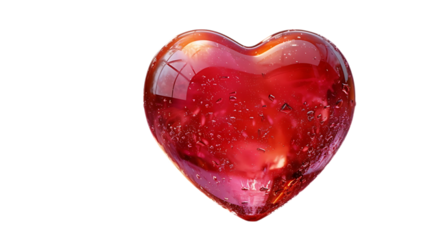 Cute 3D heart shape in cartoon style for Valentine’s Day. 