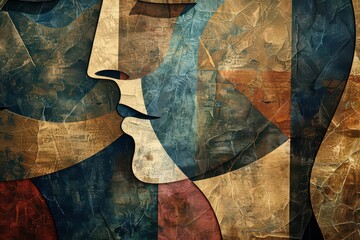 Faces in Unity with Textured Warm Vintage Wallpaper