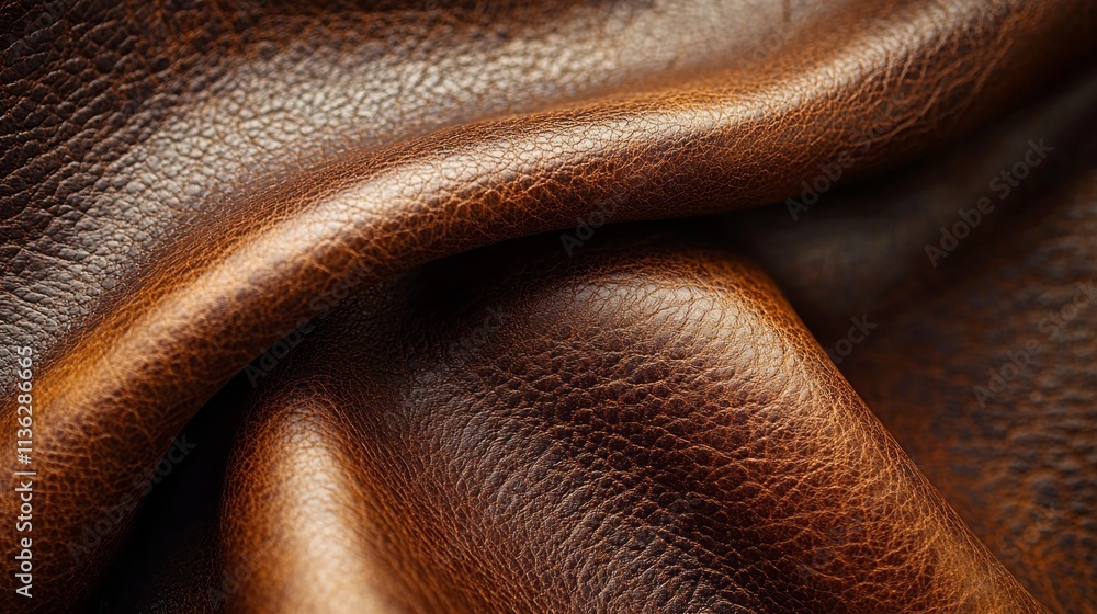 Poster a piece of leather with a brown color and a wrinkled texture. the color of the year mocha mousse