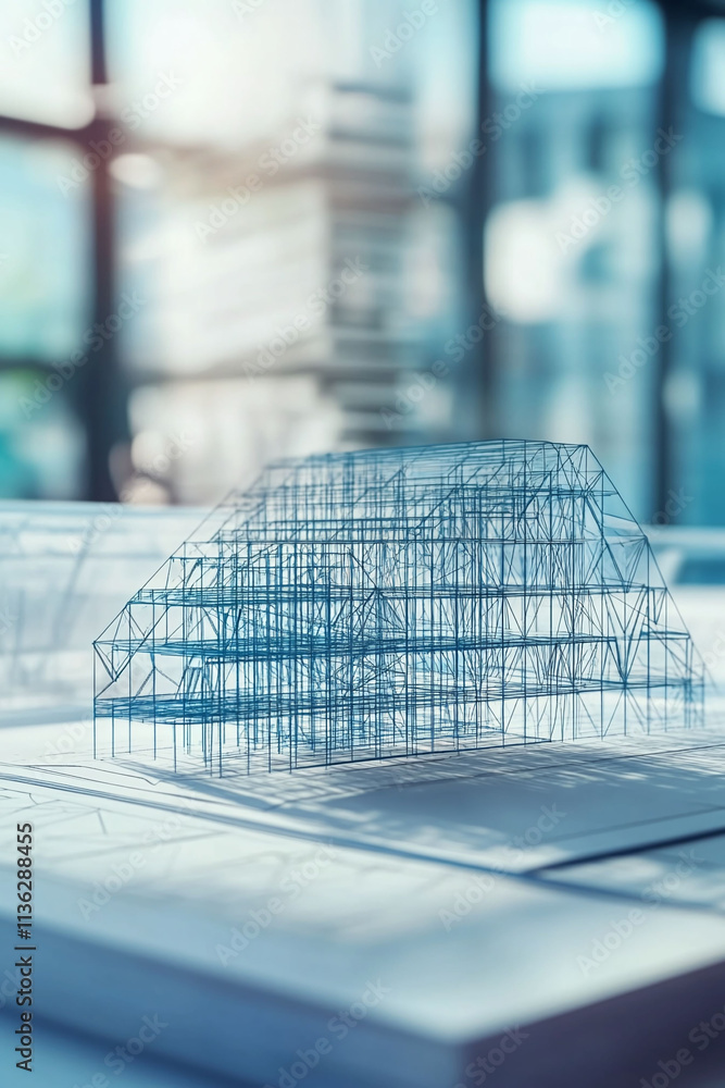 Poster technical blueprint showing the computational design process for 3d printed building components