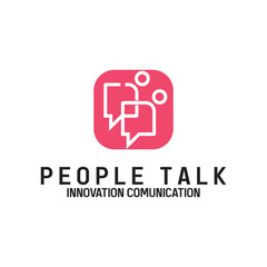 people talk comunity logo icon vector illustration template design