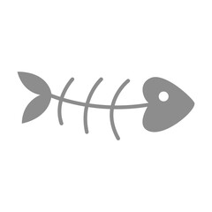 Fish skeleton. Fish bone icon. Vector illustration.