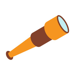 Spyglass. Pirate telescope. Vector illustration.