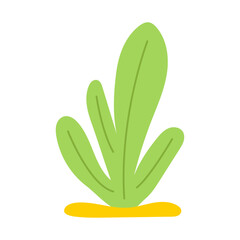 Underwater plant on the ocean floor. Vector illustration.
