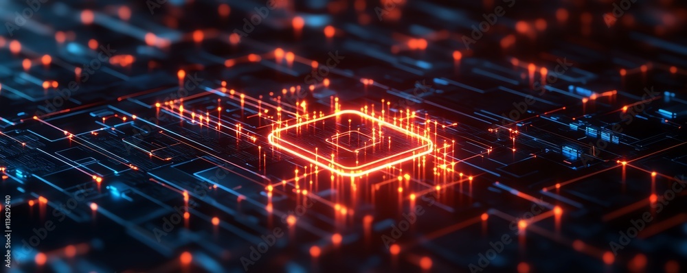 Poster secure network interface with advanced tech protocols, glowing digital encryption, modern futuristic