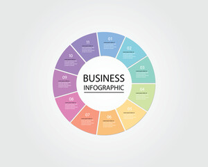 Business Infographic modern design template for banners and infographics for 11 circle step