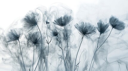 Elegant Interpretation of Diverse Flora with Soft Smoky Background