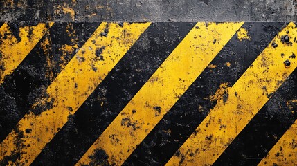 Grunge yellow and black hazard stripes showing warning and danger