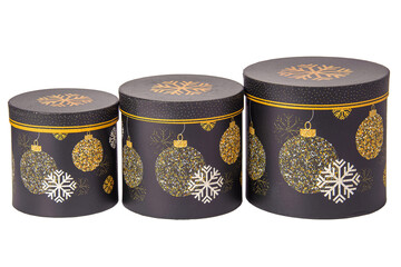 a set of black boxes for New Year's gifts