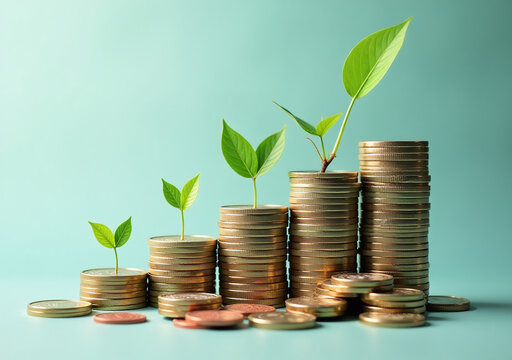 accumulating digital money growing concept modern